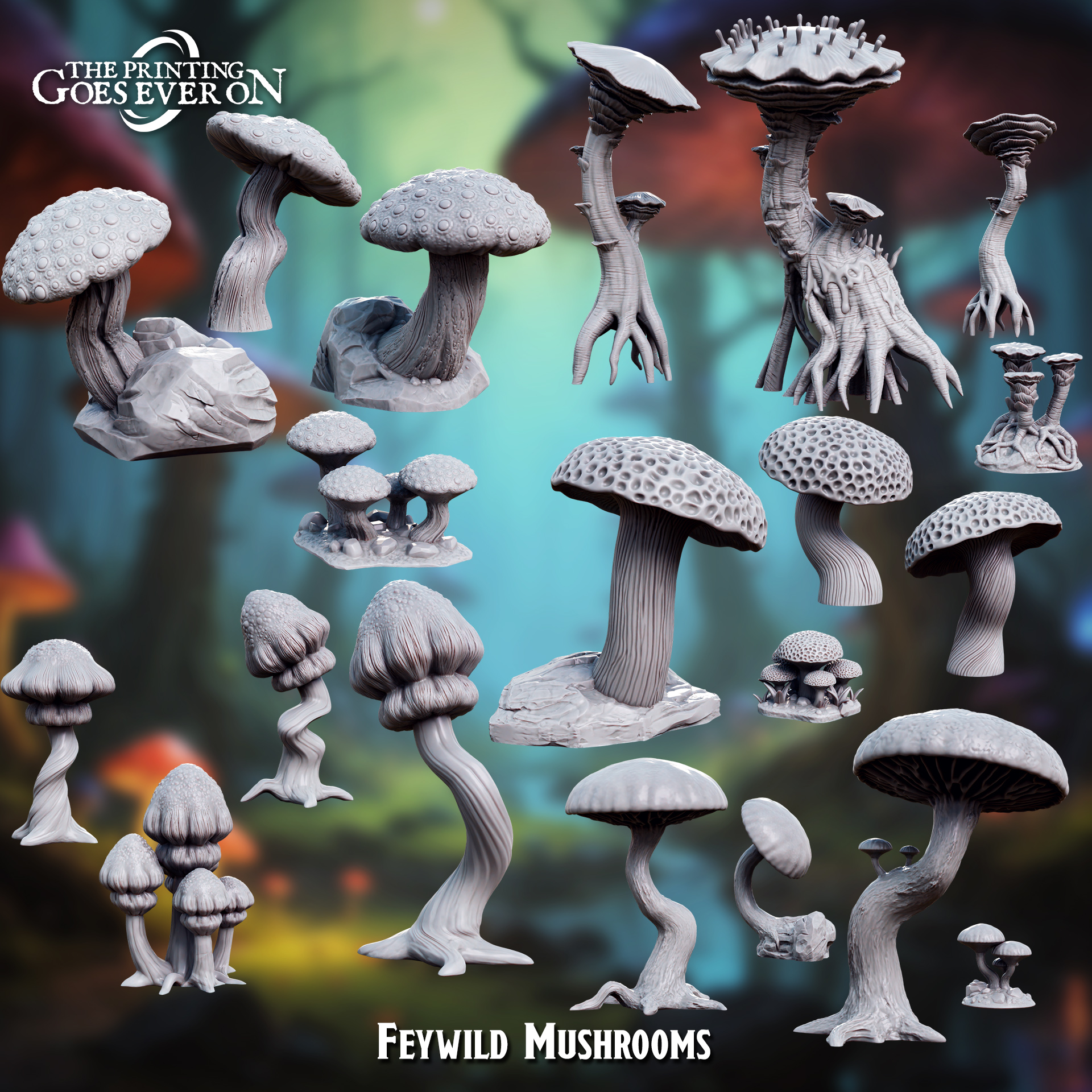 Feywild Mushrooms Bundle - Presupported
